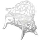 Garden bench 100 cm cast aluminum white