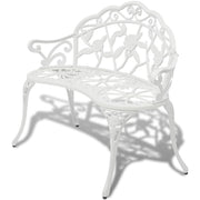 Garden bench 100 cm cast aluminum white