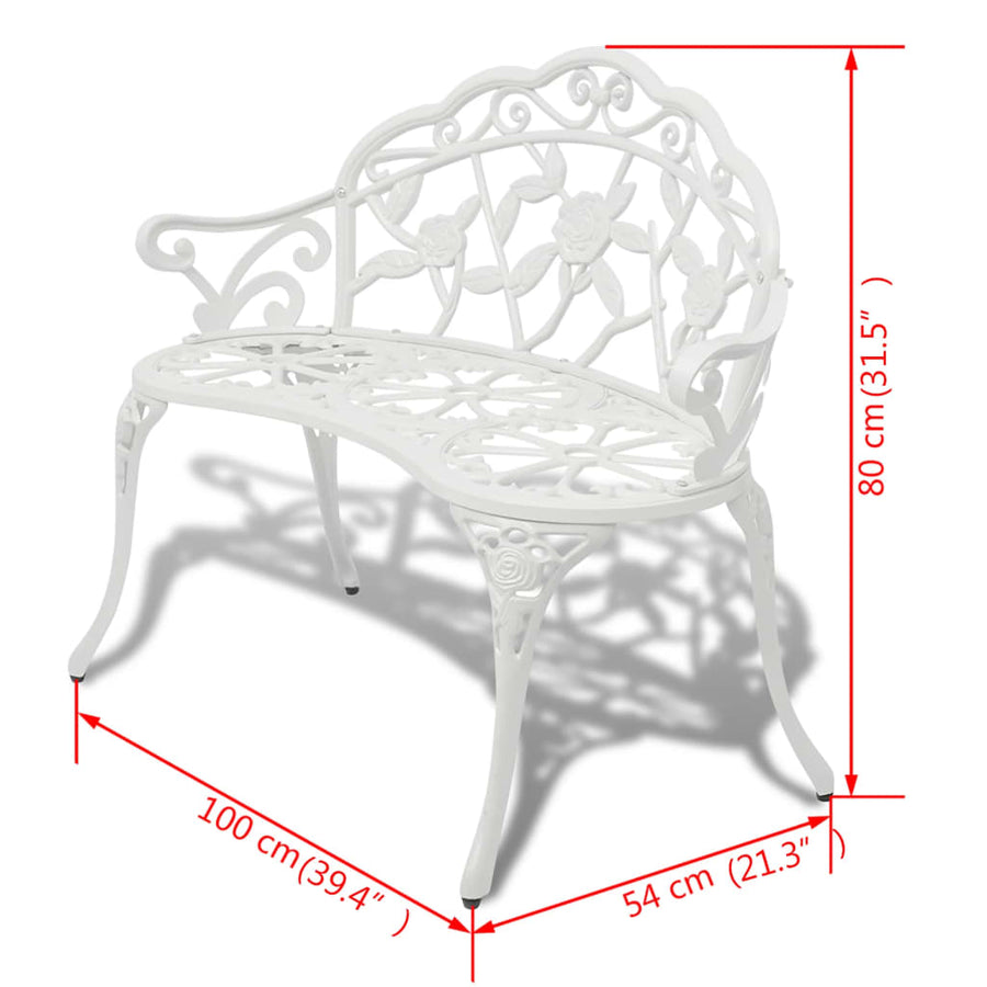 Tuinbank 00 Cm Gietaluminium Wit