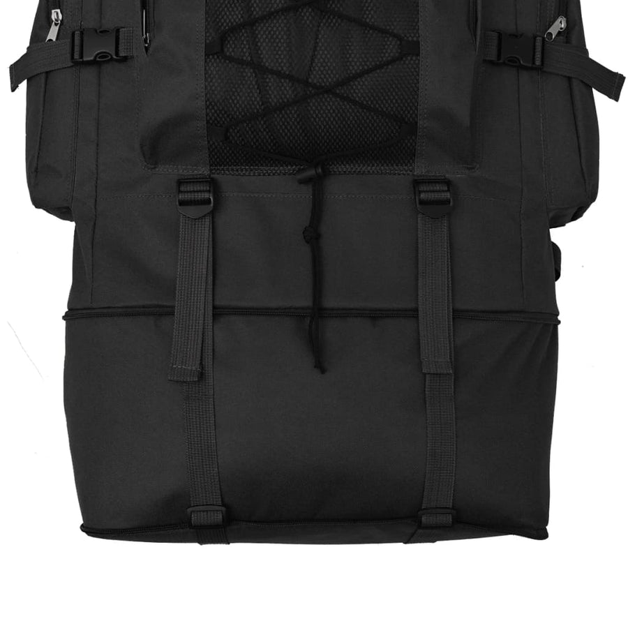 Rugzak legerstijl XXL 100 L zwart 100 l Zwart