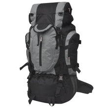 Rugzak hiking XXL 75 L zwart en grijs Grijs