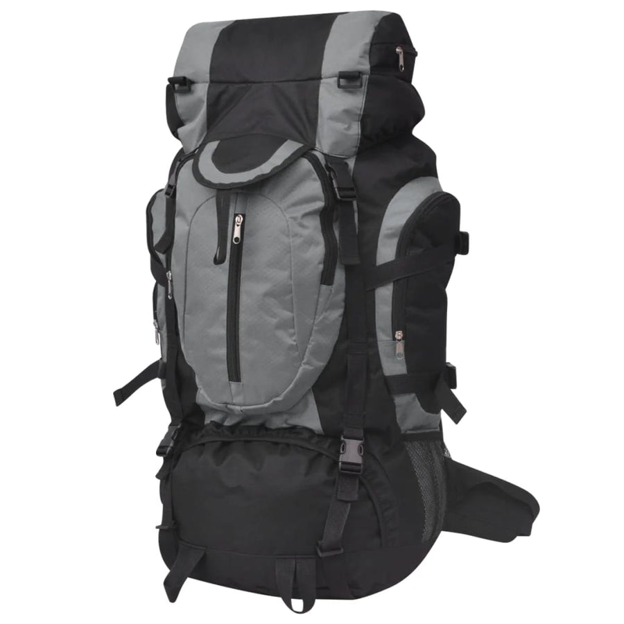 Rugzak hiking XXL 75 L zwart en grijs Grijs