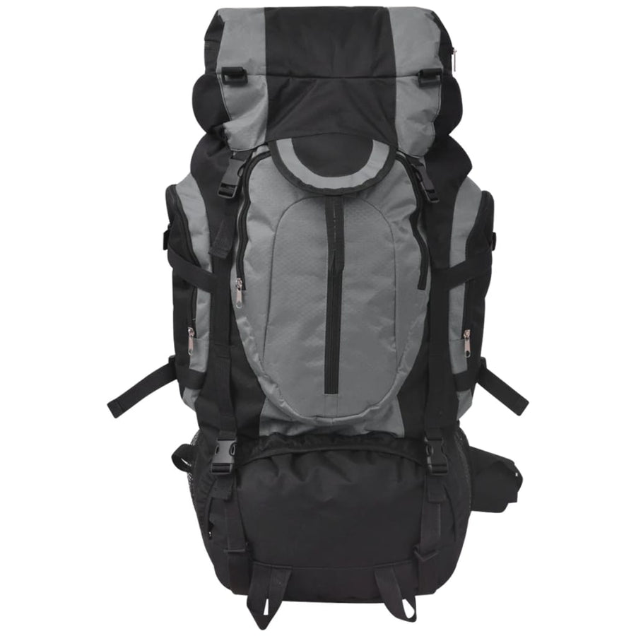 Rugzak hiking XXL 75 L zwart en grijs Grijs