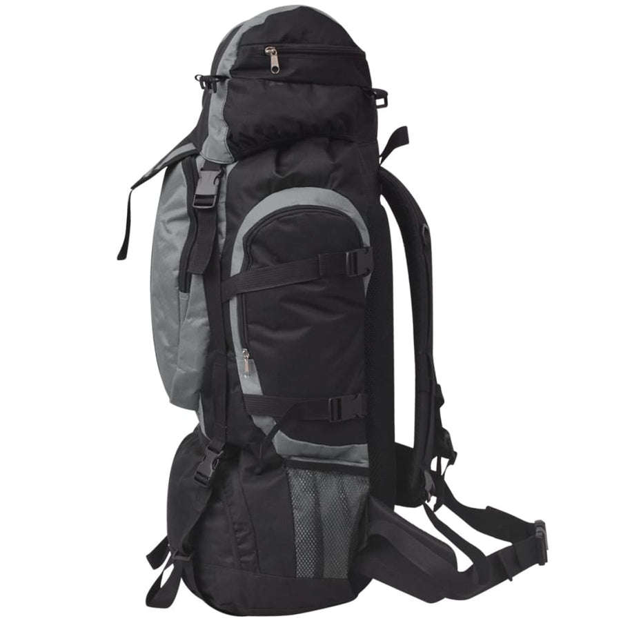 Rugzak hiking XXL 75 L zwart en grijs Grijs