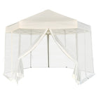Partytent zeshoekig 3,6x3,1 m crèmewit met 6 zijwanden