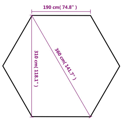 Partytent Pop-Up Zeshoekig Met 6 Zijwanden 3,6X3,1 M Wit Crème