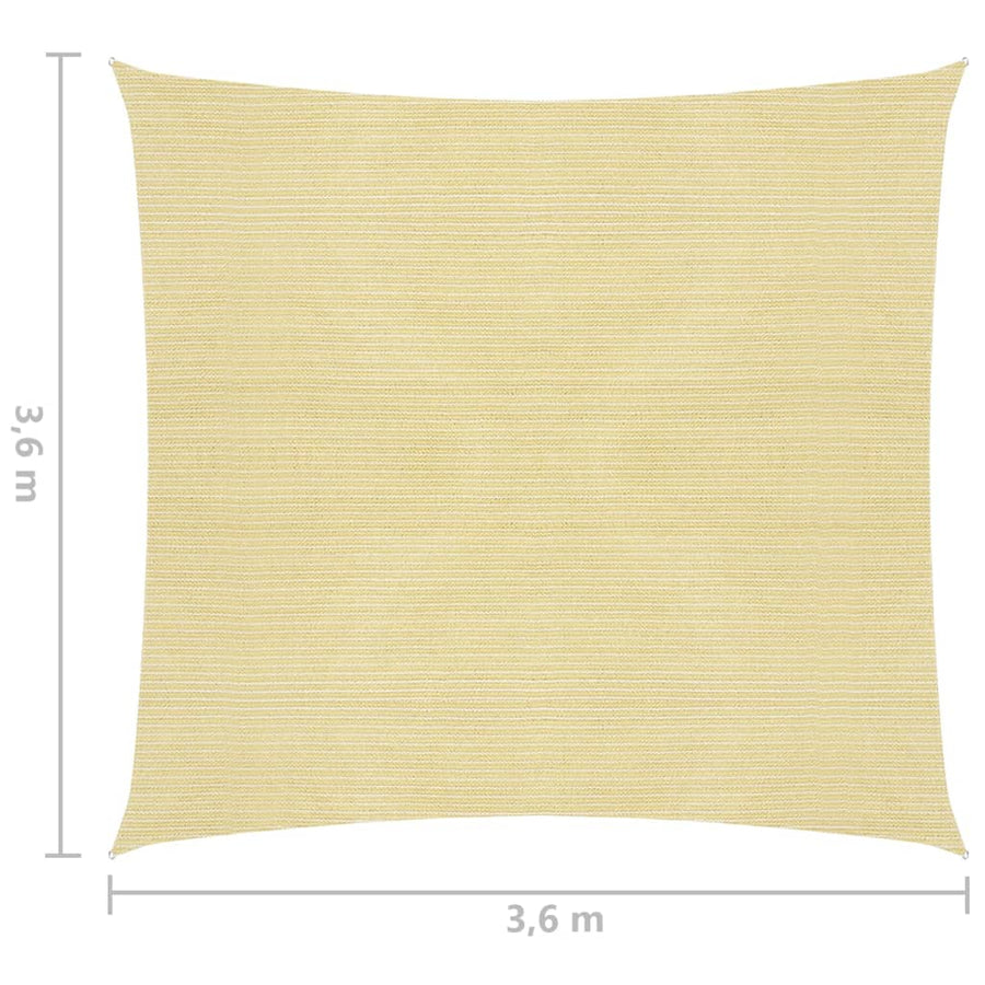 Zonnescherm HDPE vierkant beige 3,6x3,6 m 3.6 x 3.6 m Beige