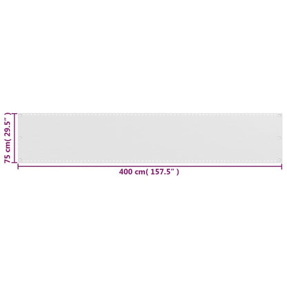 Balkonscherm HDPE 75x400 cm wit