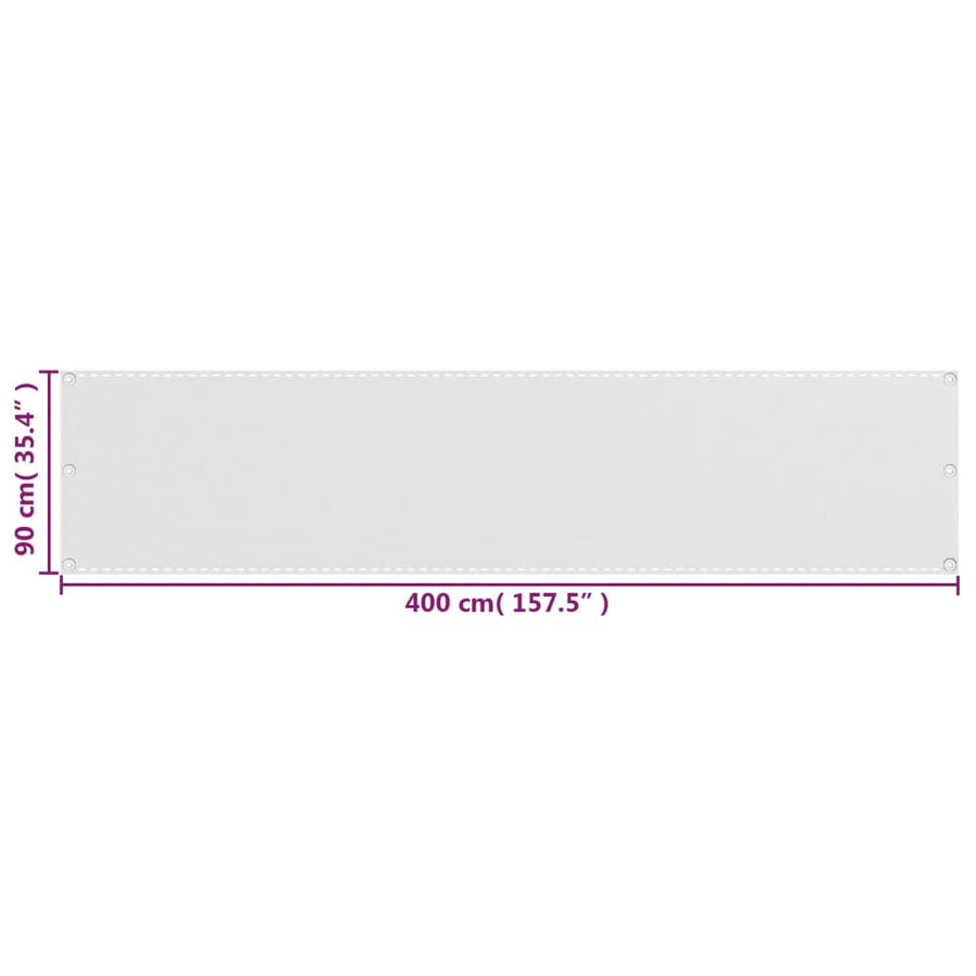 Balkonscherm Hdpe 90X400 Cm Wit Antraciet En Wit