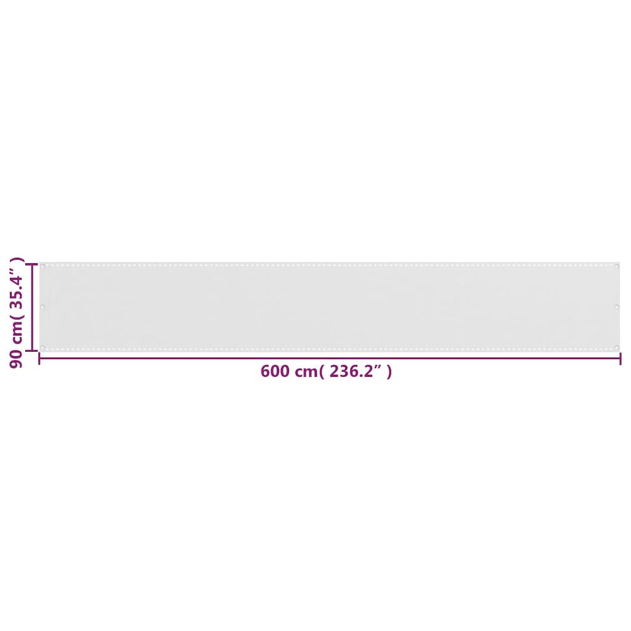 Balkonscherm Wit 90X600 Cm Hdpe Antraciet En Wit