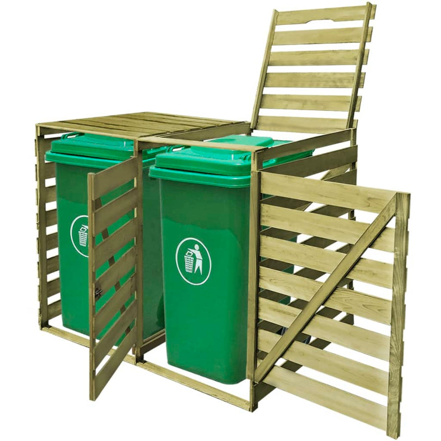 Containerberging Dubbel 240 L Geïmpregneerd Hout 2 containers