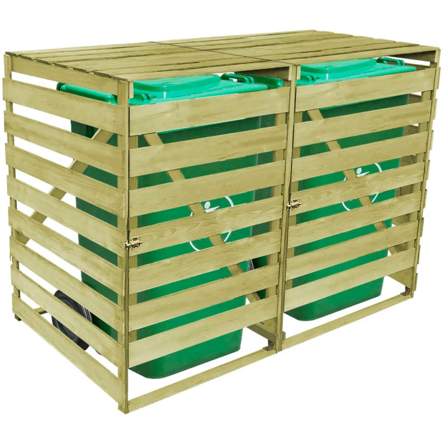 Containerberging Dubbel 240 L Geïmpregneerd Hout 2 containers