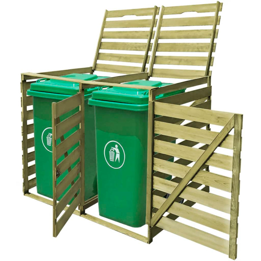 Containerberging Dubbel 240 L Geïmpregneerd Hout 2 containers