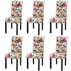 Dining chairs 6 pcs fabric multicoloured