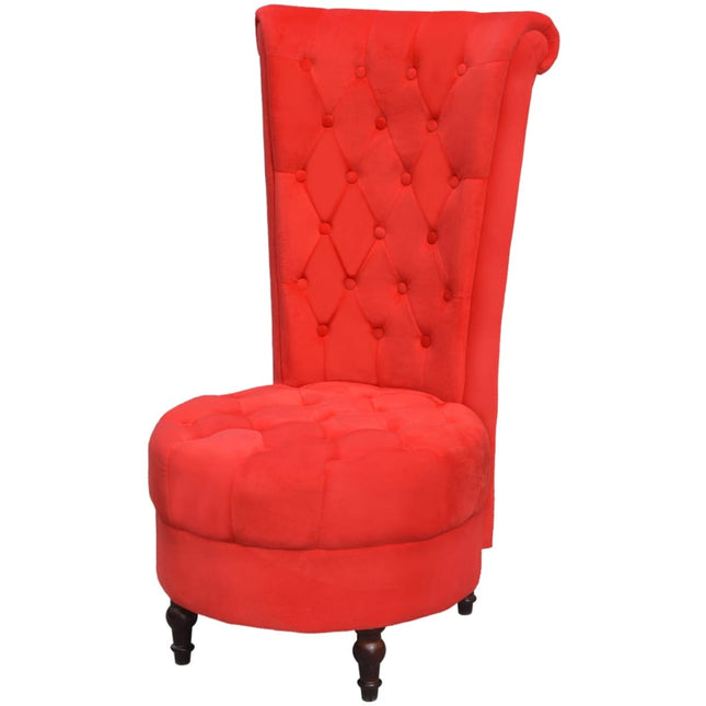 Fauteuil hoge rugleuning stof rood Rood