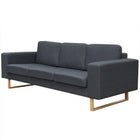 Driezitsbank 200x82x76 cm stof donkergrijs