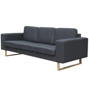 Driezitsbank 200x82x76 cm stof donkergrijs
