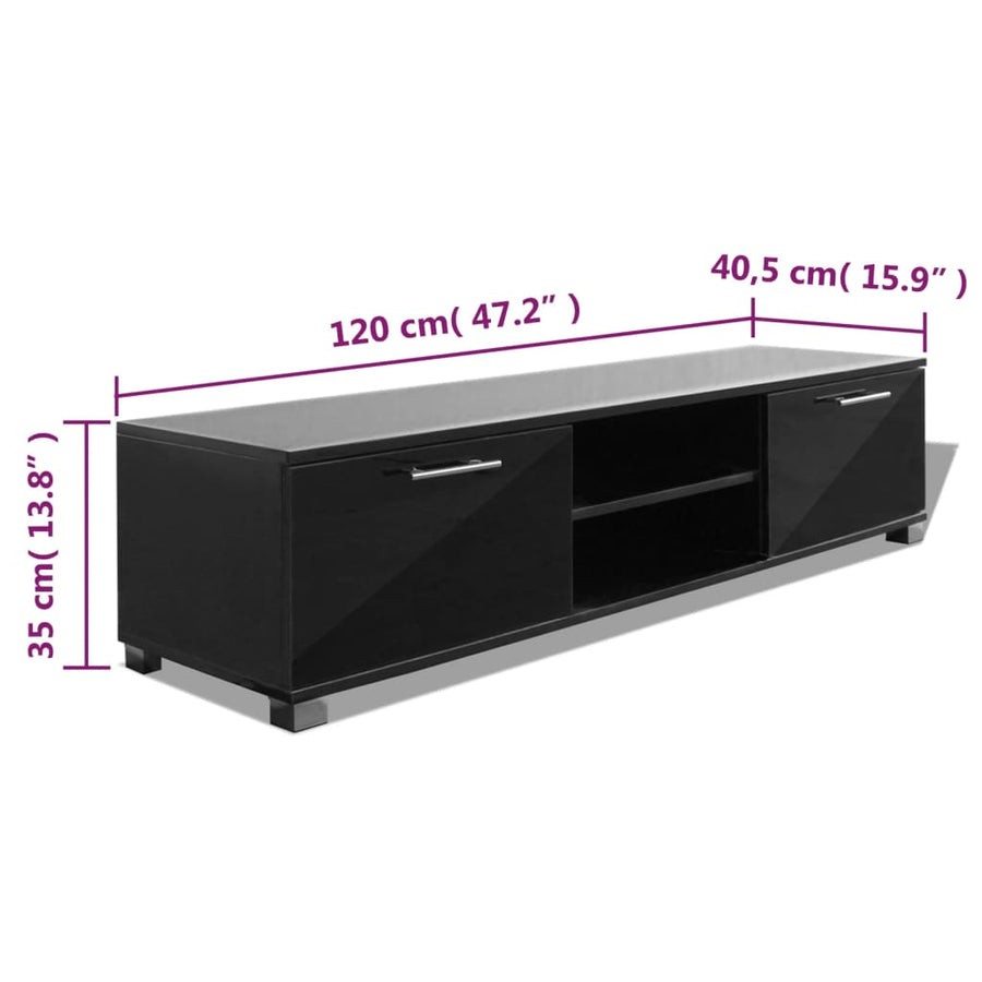 Tv-Meubel 20X40,5X35 Cm 120 x 40.5 x 35 cm Hoogglans zwart