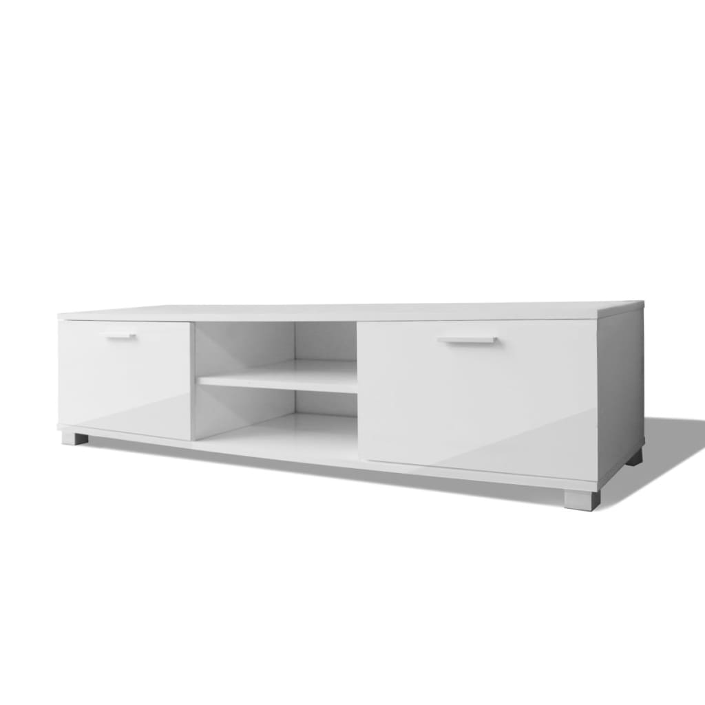 Tv-meubel 140x40,5x35 cm hoogglans wit