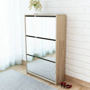 Schoenenkast 63x17x102,5 cm eiken met spiegel