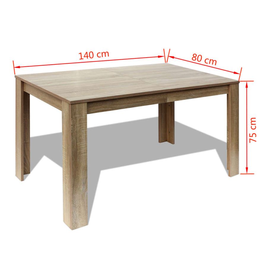 Eettafel 40X80X75 Cm Eikenkleurig Bruin