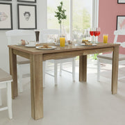 Eettafel 140x80x75 cm eikenkleurig bewerkt hout