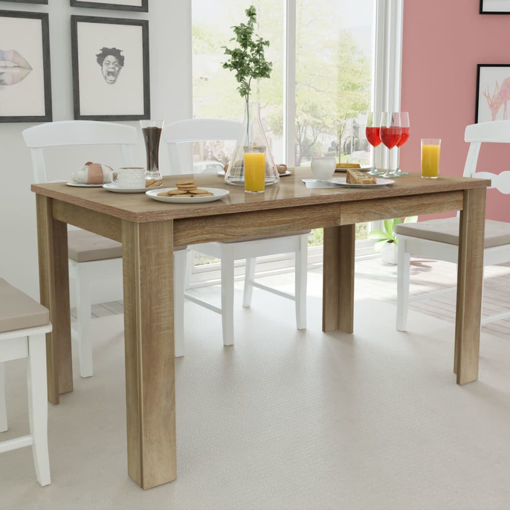 Eettafel 40X80X75 Cm Eikenkleurig Bruin