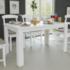 Eettafel 140x80x75 cm wit bewerkt hout