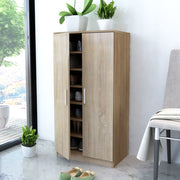 Schoenenkast 7 planken eiken 55x35x108 cm