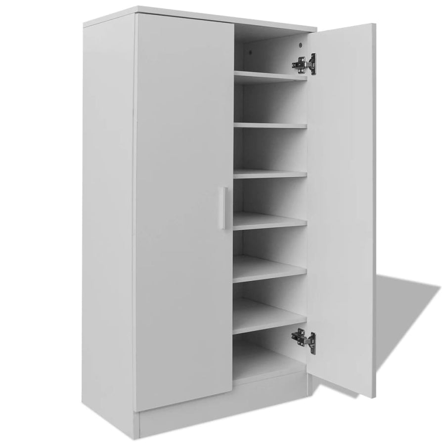Schoenenkast Met 7 Schappen Wit