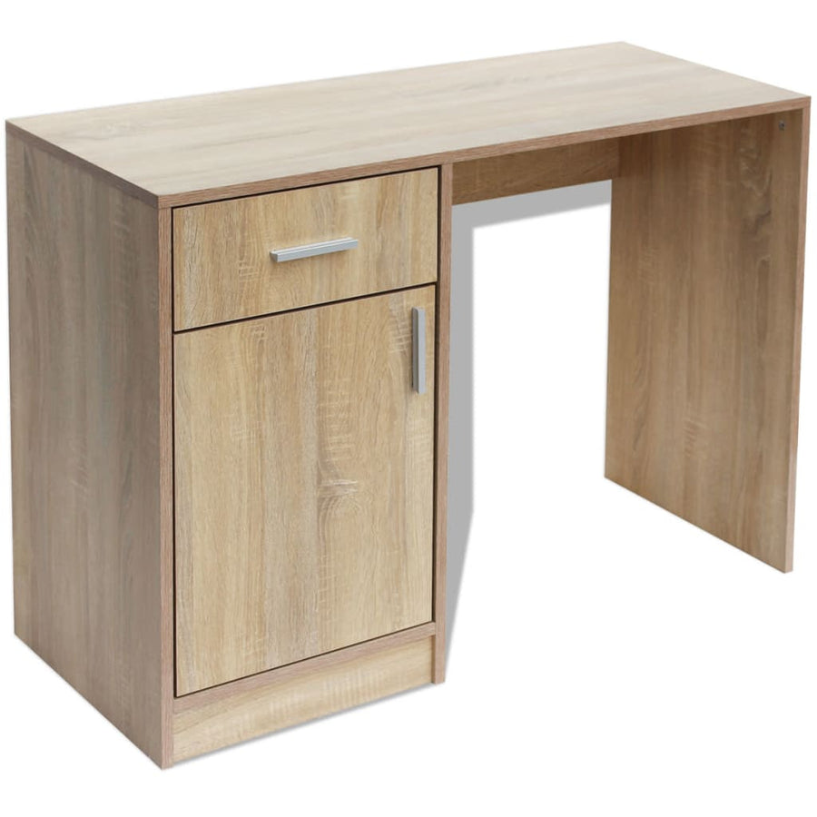 Bureau met lade en kastje 100x40x73 cm eiken Eiken