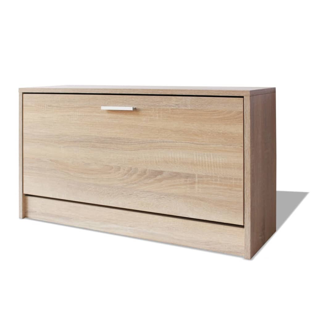 Schoenenopbergbank 80X24X45 Cm Kleurig Eiken