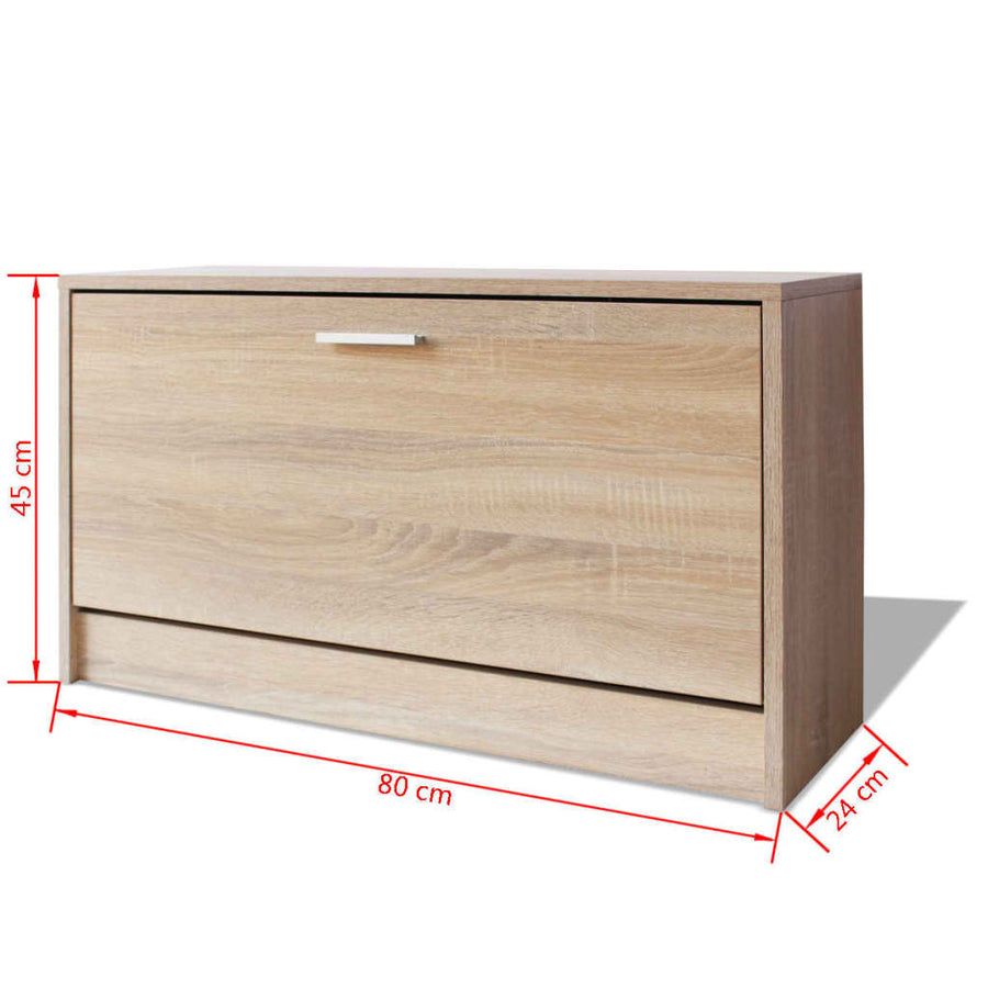 Schoenenopbergbank 80X24X45 Cm Kleurig Eiken