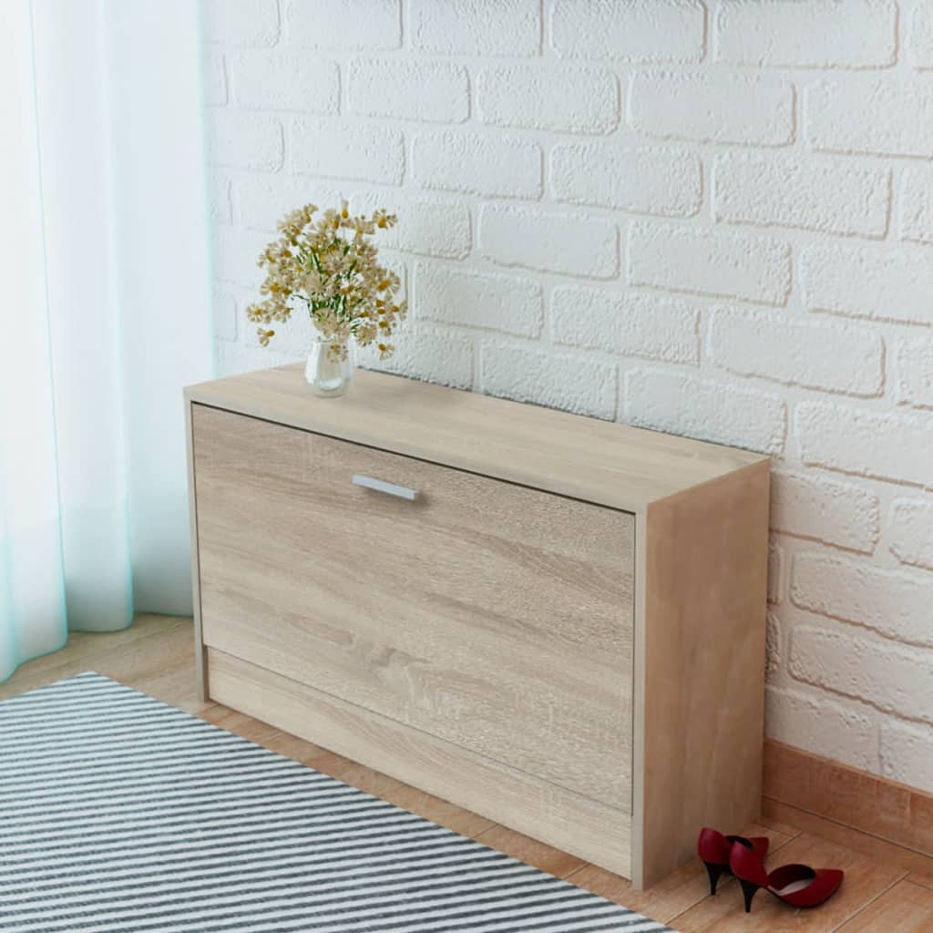 Schoenenopbergbank 80X24X45 Cm Kleurig Eiken