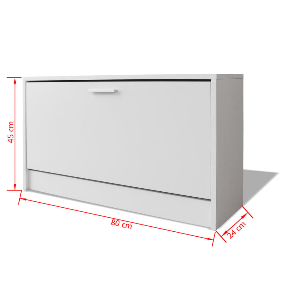 Schoenen opbergkast 80x24x45 cm wit Wit