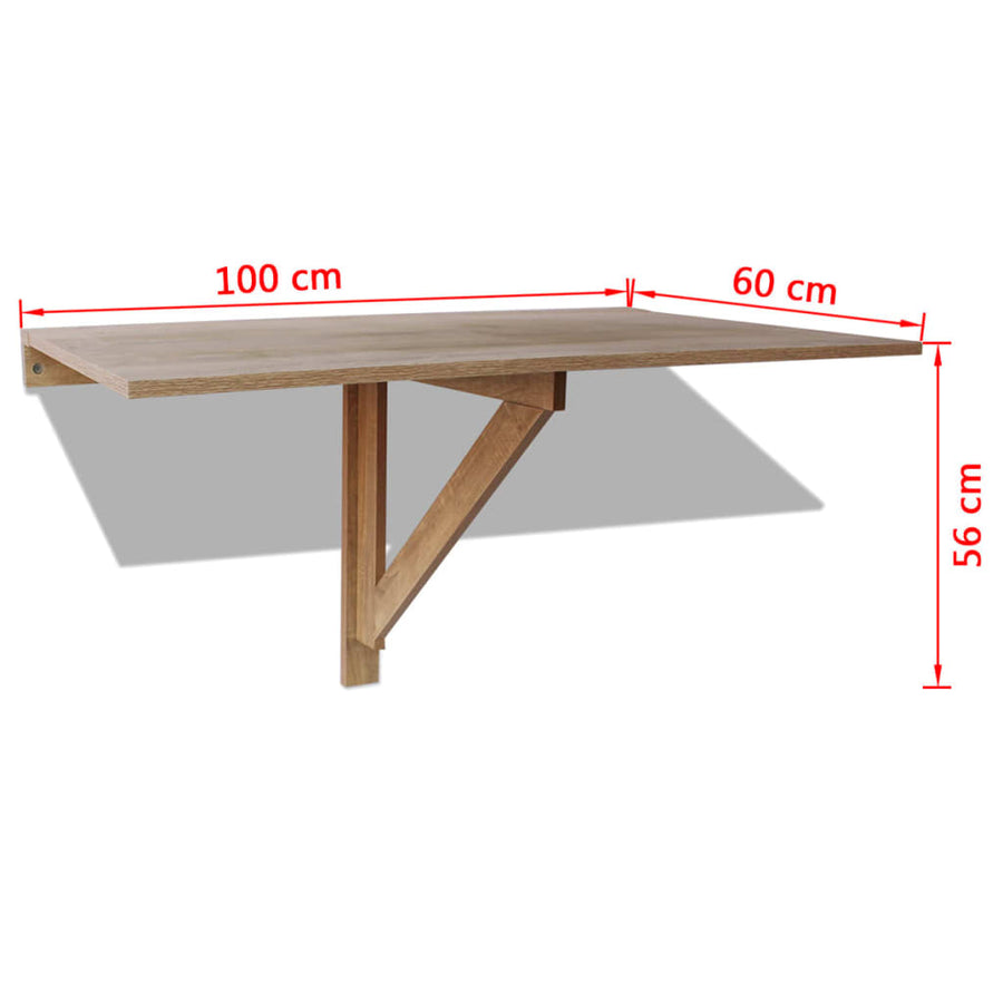 Wandtafel Inklapbaar 00X60 Cm Eikenkleurig Bruin