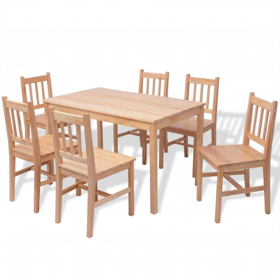 -Delige Eethoek Grenenhout Wit 7 Bruin