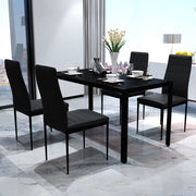 Eethoek 5-delig zwart tafel 105x60 cm