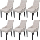 Eetkamerstoelen 6 stuks stof crèmegrijs 52x63x94 cm