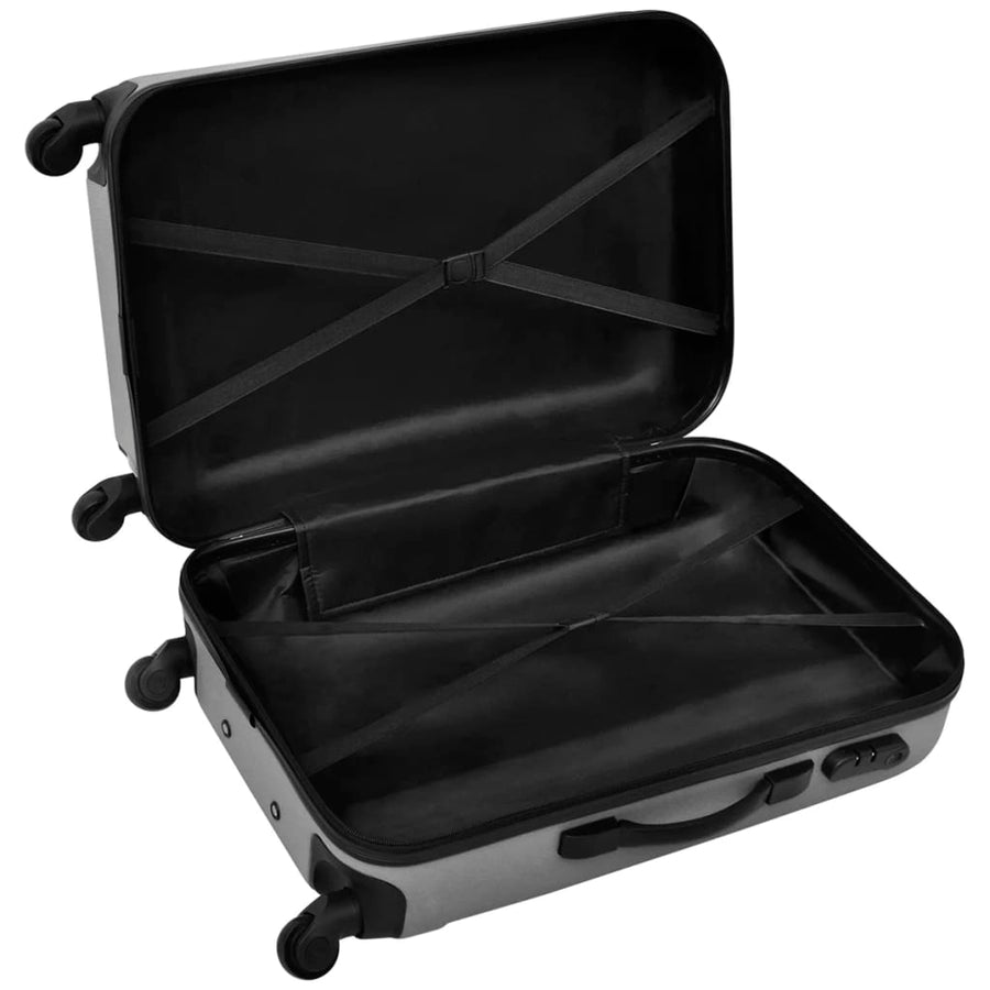 3-Delige Kofferset Hard 5,5/55/66 Cm Kleurig Zilver