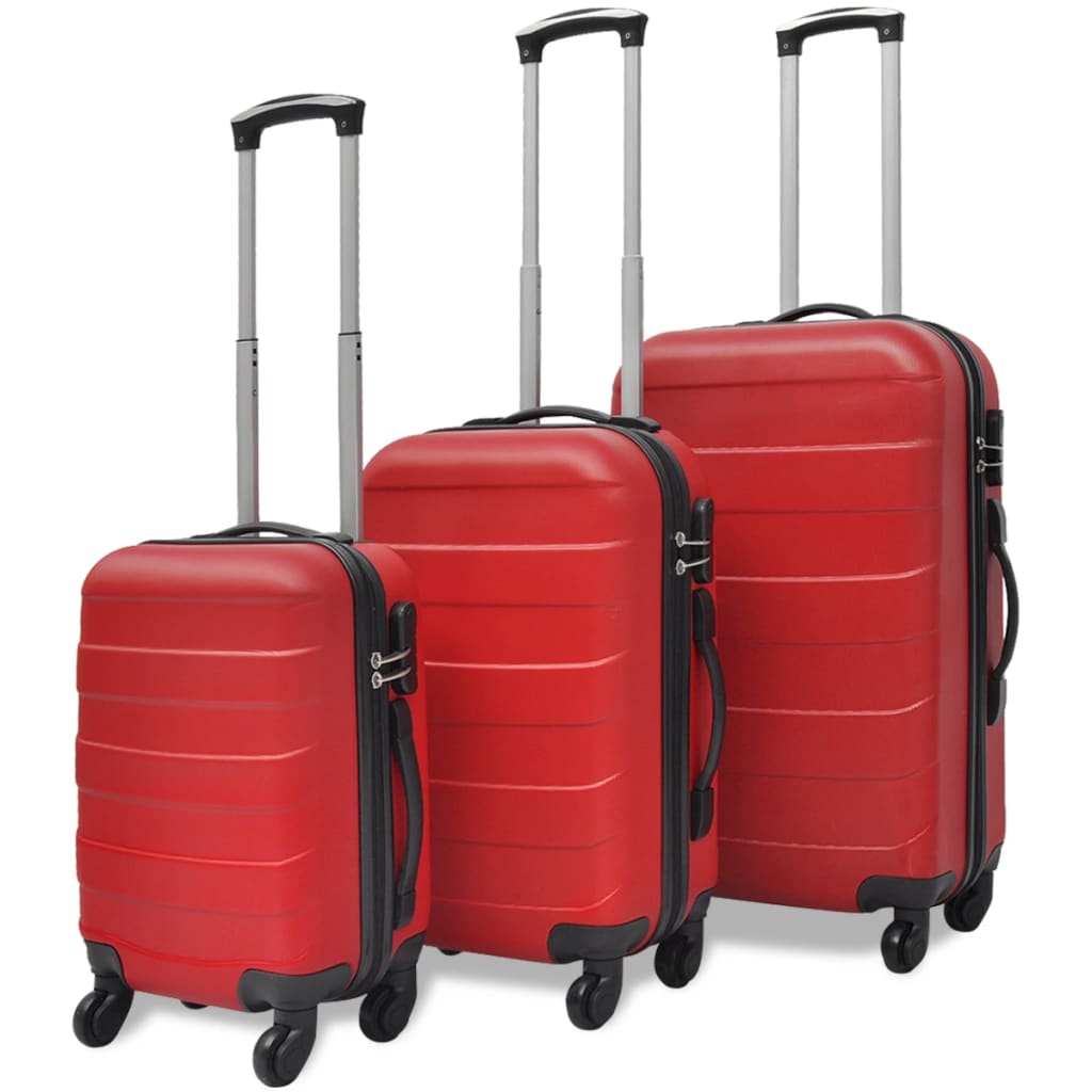 3-Delige Kofferset Hard 5,5/55/66 Cm Rood