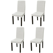 Stoelhoezen 4 st crèmekleurig stretch