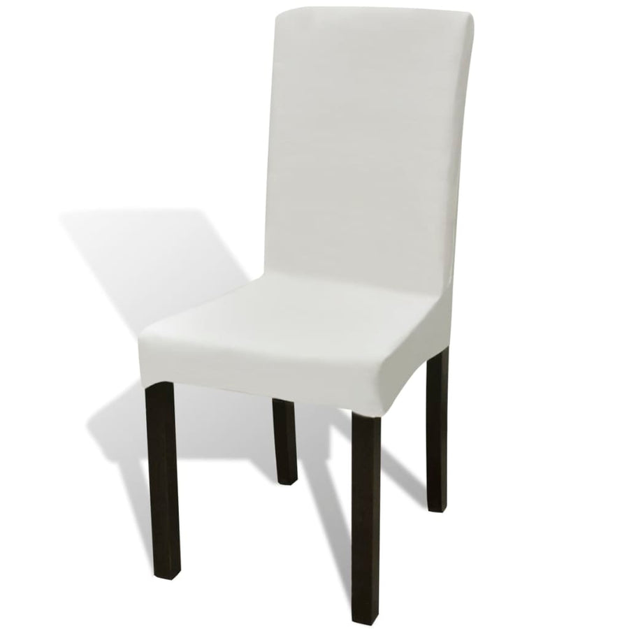 Stoelhoezen Stretch Recht Kleurig 4 Crème