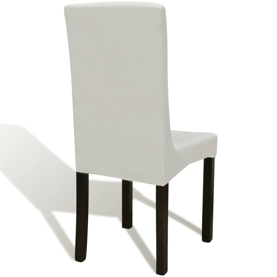 Stoelhoezen Stretch Recht Kleurig 4 Crème