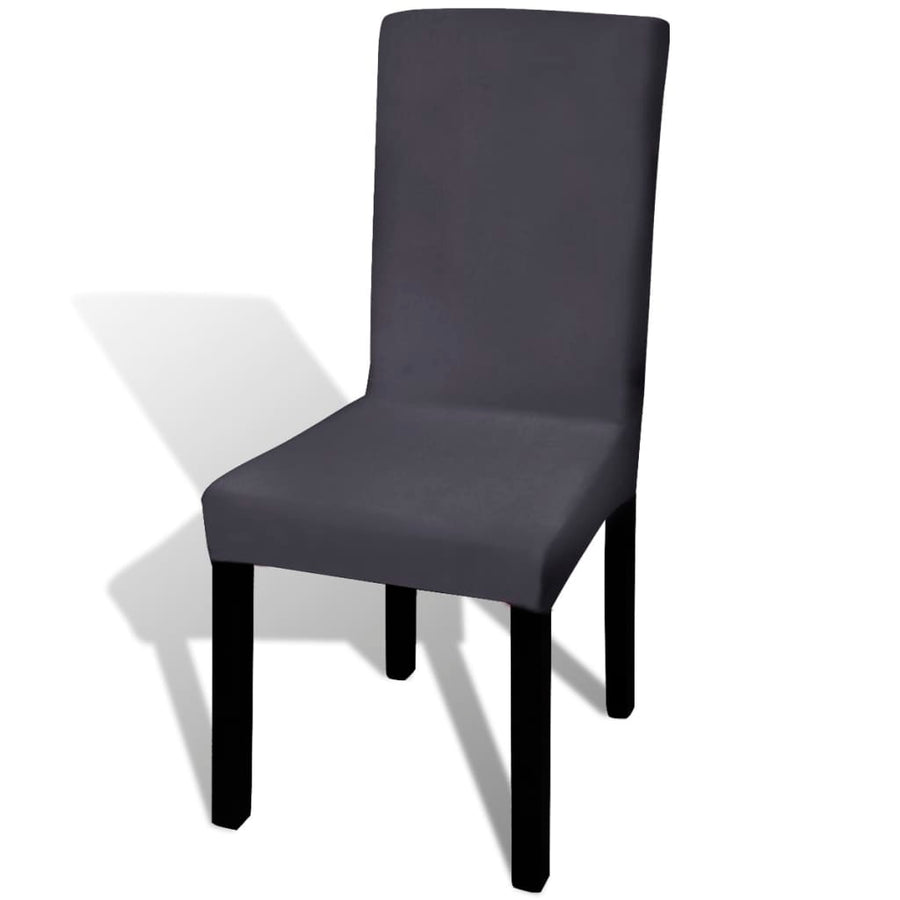 Stoelhoezen Stretch Recht Kleurig 6 Antraciet