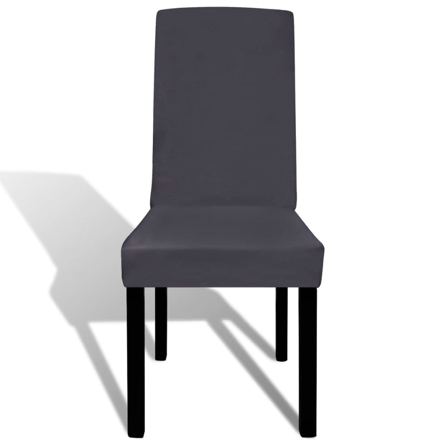 Stoelhoezen Stretch Recht Kleurig 6 Antraciet