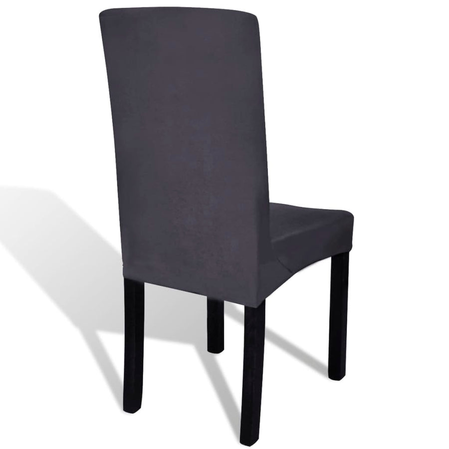 Stoelhoezen Stretch Recht Kleurig 6 Antraciet