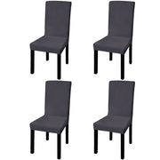 Stoelhoezen 4 st stretch antraciet 46-55 cm