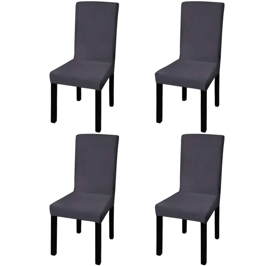 Stoelhoezen Stretch Recht Kleurig 4 Antraciet