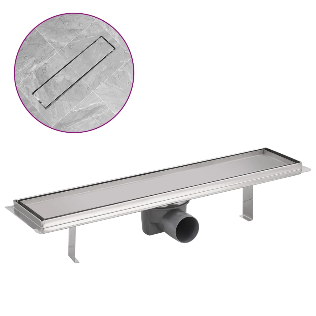 Doucheputje Rechthoekig 530X140Mm Roestvrij Staal 53 x 14 cm Tegelinzet
